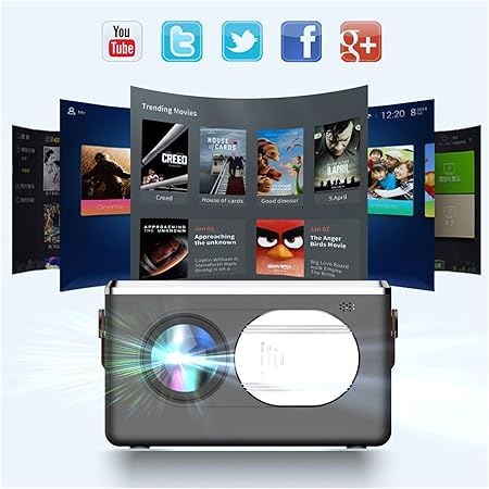 Lexiv Indoor and Outdoor Home Cinema Projector Built in YouTube App 2GB Ram 8GB Rom Portable  LED Projector