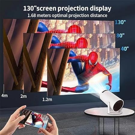 LEXIV TRENDS Mini Projector Android 11 WIFI6 BT5.0 1080P 1280 * 720P Home R TV Screen Projector Outdoor Portable