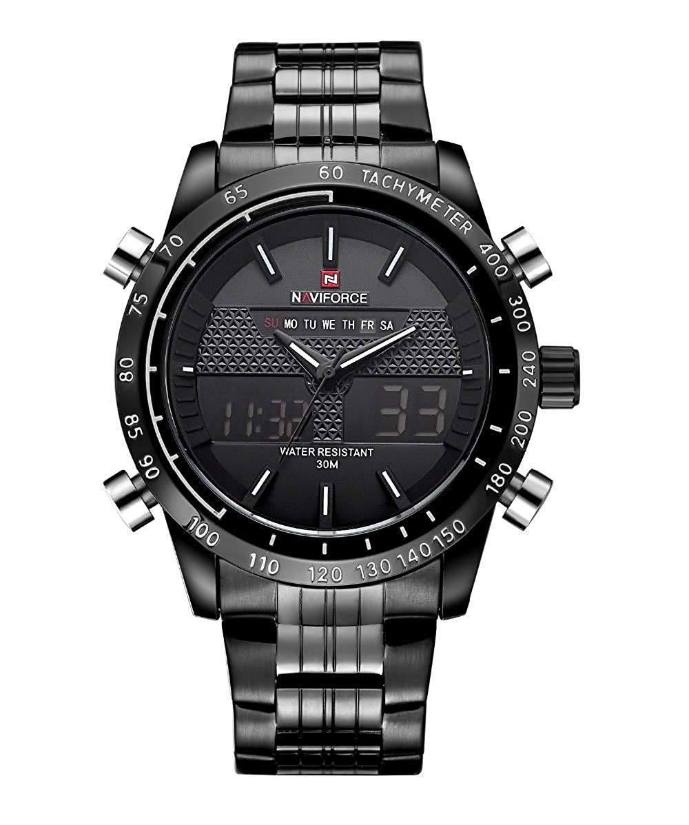 Naviforce NF9024-BBW Digital Black Dial Men's Watch