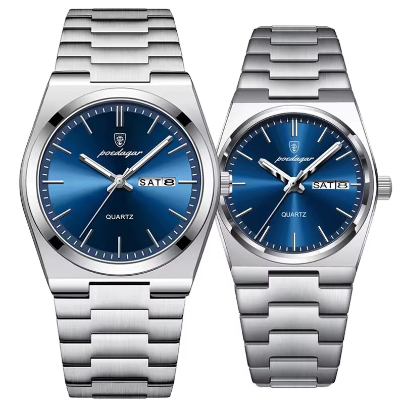 POEDAGAR 930/786 Lover'S New Luxury Watch Waterproof Luminous Date Stainless Watch Reloj Casual Business Couple Quartz Watches