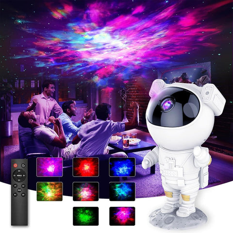 Galaxy Astronaut Star Projector Night Light with Timer, Remote Control and 360°Adjustable Design, Perfect for Kids, Adults, Baby Bedroom, Party Rooms and Playrooms, USB Powered Projector Lamp