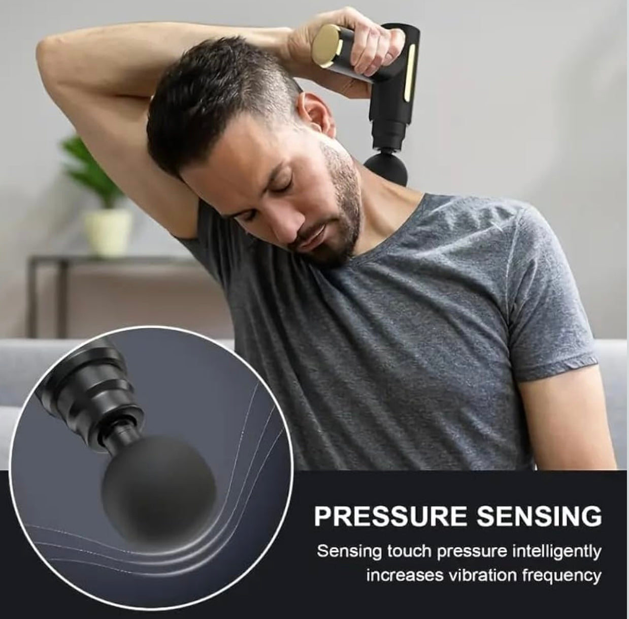 Deep Tissue Massage Gun – 4 Head Attachments | Portable Muscle Recovery Massager