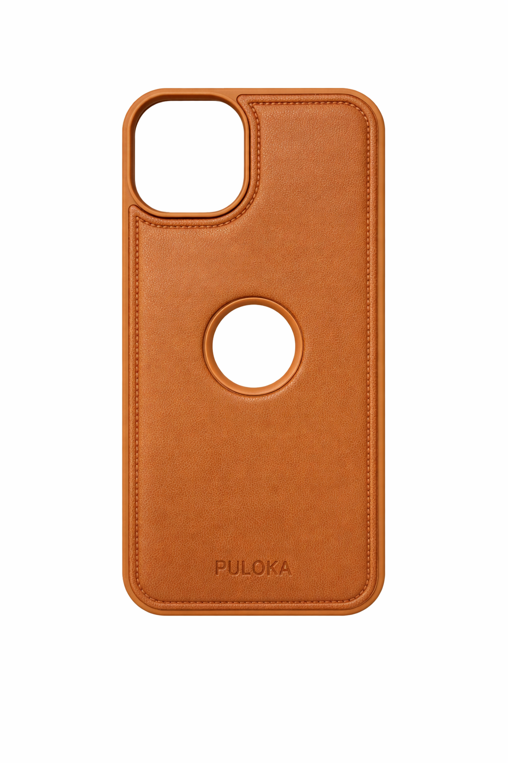 Premium Leather Back Cover for iPhone Series  | Shockproof Slim Case (Brown/Black)