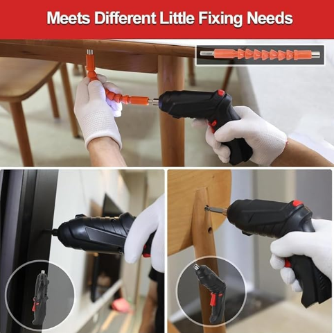 MINI Electric Screwdriver Set, 3.6V Battery Powered Screwdriver Kit Including 46pcs Bits