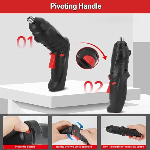 MINI Electric Screwdriver Set, 3.6V Battery Powered Screwdriver Kit Including 46pcs Bits