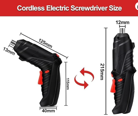 MINI Electric Screwdriver Set, 3.6V Battery Powered Screwdriver Kit Including 46pcs Bits