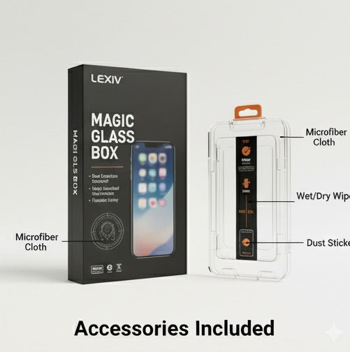 LEXIV Magic Glass Box: Easy Install Tempered Glass Screen Protector with Auto-Alignment Kit